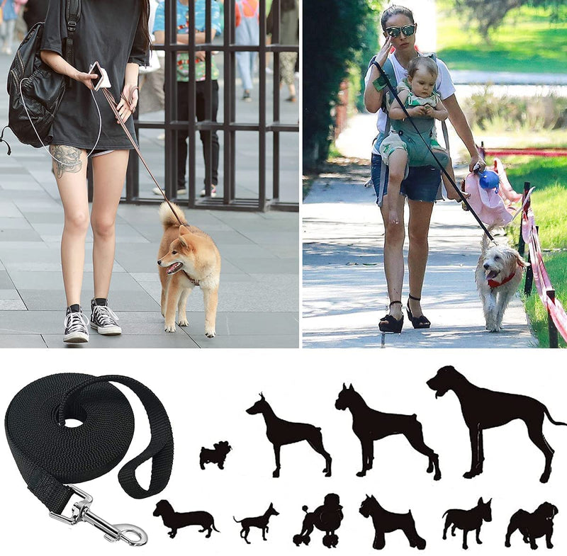 Towing leash for dogs 50m, Mainiusi towing leash 50m, dog leash 50m, running leash for dogs, cross-country skiing leash for large dogs, training leash for dogs, towing leash for large small dogs (50m, black) - PawsPlanet Australia