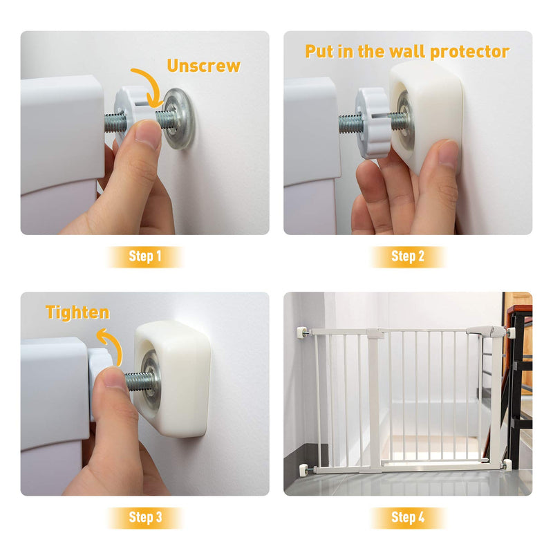 IREENUO 4 Pack Baby Gate Wall Protector, Wall Cups Protect Guard for Wall, Doorway, Baseboard, Door Frame Damage - Work with Dog Pet Gate, Child Kid Pressure Mounted Gates - PawsPlanet Australia