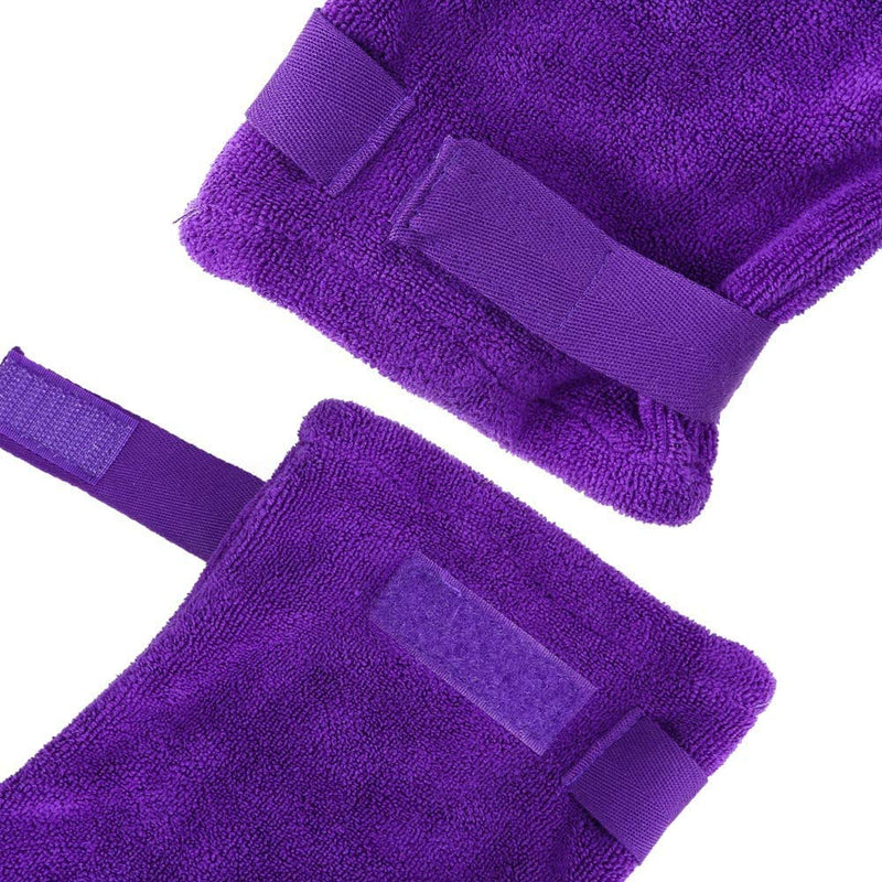 HANGYAN 2 Pack Dog Drying Mitts, Dog Towel Glove, Ultra Absorbent Microfiber Pet Purple - PawsPlanet Australia