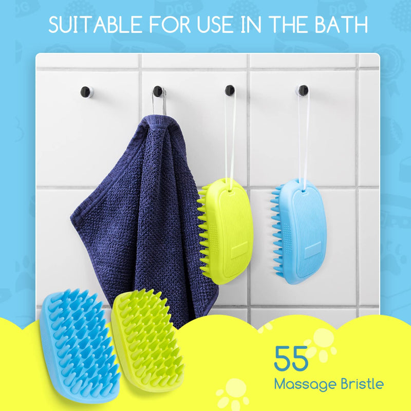 Nobleza 2 pieces dog brush short hair, soft rubber curry comb for dogs and cats with massage effect, dog bath brush, innovative dog brush for gentle grooming - PawsPlanet Australia