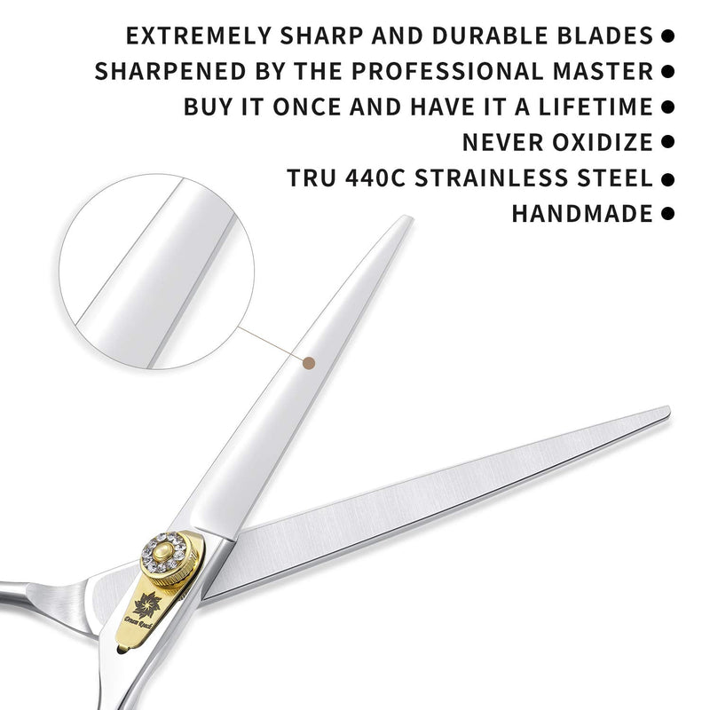 Dream Reach Professional Grooming Scissors Dog Scissors Straight Dog Grooming Scissors Pet Grooming Grooming Scissors Made of 440C Japanese Stainless Steel Grooming for Dogs Cats (7 Inch Straight Scissors) C Grooming Scissors - PawsPlanet Australia