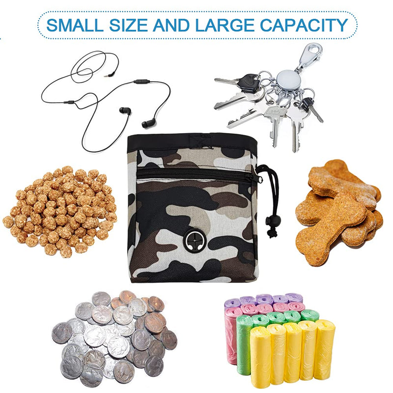 manzia Small Dog Treat Pouch for Training, Easily Carries Kibble and Rewards Pet Bait Bag Fanny Pack with Poop Bag Dispenser Camouflage black - PawsPlanet Australia