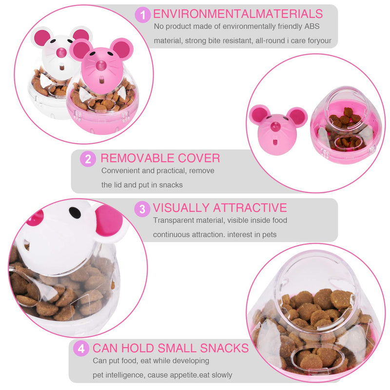 [Australia] - Legendog Cat Slow Feeder Cat Food Ball Mice Water Droplet Bone Tumbler Shaped Pet Treat Ball Cat Food Toy Ball Pet Food Ball White 