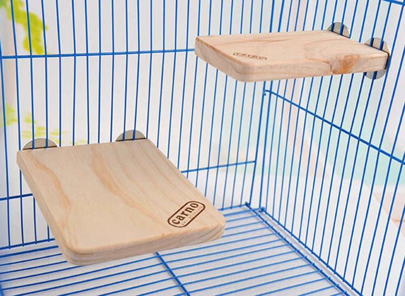[Australia] - Wooden Platform Pet Dwarf Hamster Gerbil Rat Small Animal Sport Exercise Toy Pet Parrot Bird Cage Perches Square Toy M 
