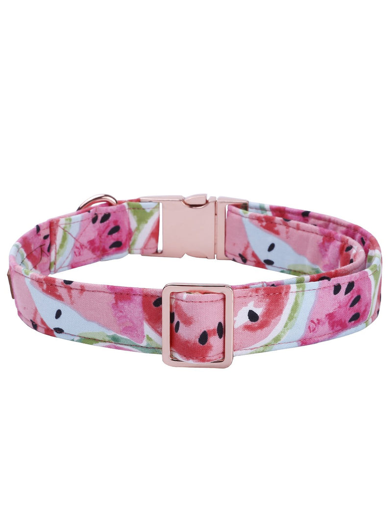 [Australia] - USP Pet Soft&Comfy Bowtie Dog Collar and Cat Collar Pet Gift for Dogs and Cats Adjustable Pure Cotton Collars 6 Sizes and 5 Patterns S Watermelon 