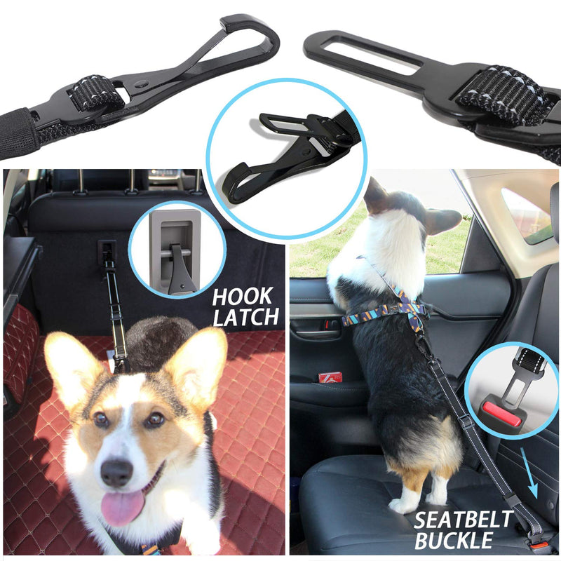 [Australia] - TEAYPET Dog car Seat Belt | Pet Safety Belt for Travel and Daily Use,Equipped with Adjustable,Durable Nylon Harness and Restraint Lockable Swivel Carabiner.Double Safety Guarantee Design 