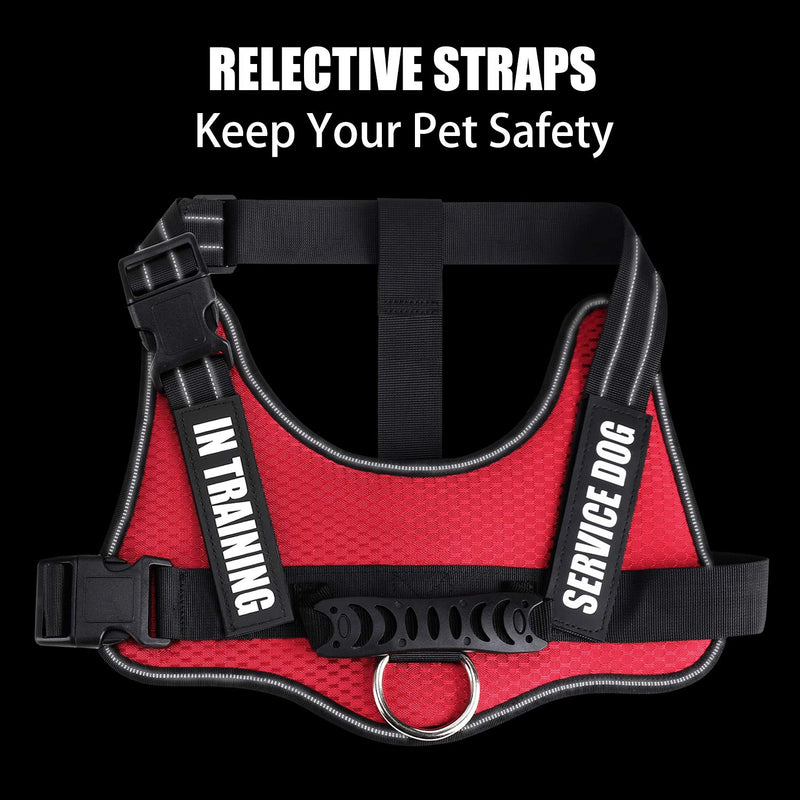 Dihapet Dog Harness, No Pull Dog Harness for Puppy Small Medium Large Dog, Service Dog Vest In Training Adjustable Reflective L Chest 26-38in Red - PawsPlanet Australia