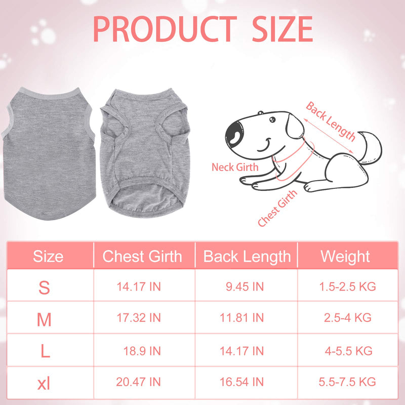 6 Pieces Dog Shirts Pet Puppy Blank Clothes Breathable Dog Plain Shirts Soft Puppy T-Shirts Clothes Outfit for Dogs Cats Puppy Small Black, Pink, White, Green, Red, Gray - PawsPlanet Australia