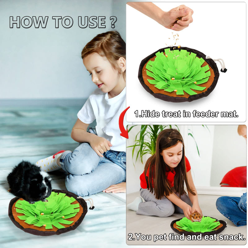 AKLHLKK Pet Rabbit Foraging Mat, Guinea Pig Snuffle Mat Small Animal Puzzle Toys Machine Washable Polar Fleece Feeding Pad Treat Dispenser for Bunny Hamster Ferrets Chinchillas Rat Gerbil… - PawsPlanet Australia