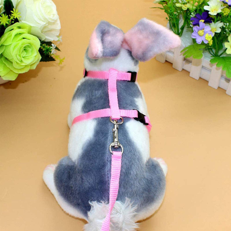 2 Pcs Rabbit Leash Rabbit Collar Rabbit Harness with Leash Adjustable Pet Harness Harness for Small Pets Pink Blue - PawsPlanet Australia