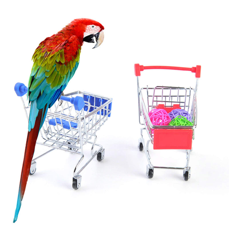 gerFogoo 7 Pack Bird Training Toy Parrot Toys, Including Shopping Cart Stacking Ring Toy Skateboard Parrot Interactive Toy for Small Parrots, Parakeets, Conures, Cockatiel, Budgie and Love Birds - PawsPlanet Australia