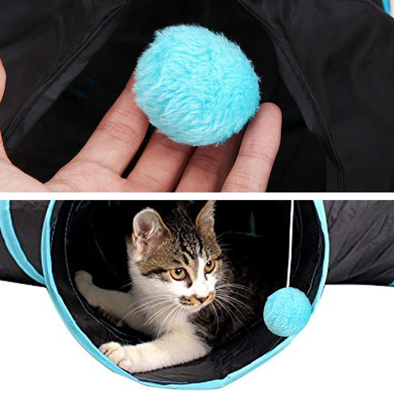 TOPAU Collapsible Cat Tunnel,3 Way Cat Tunnel for Indoor Kitty Tunnel Bored Cat Toys Peek Hole Toy Ball for Cats Interactive Collapse Pet Play Tunnel and Pop Up Cubes for Cats,Rabbits,Kittens,Puppy 3 Way - PawsPlanet Australia