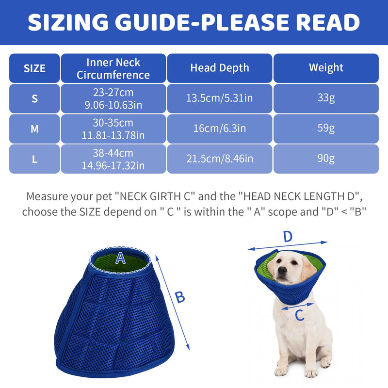 Neck Brace for Dog Adjustable Protective Collar Lightweight Cone Collars Recovery Elizabethan Collar for Pets S - PawsPlanet Australia