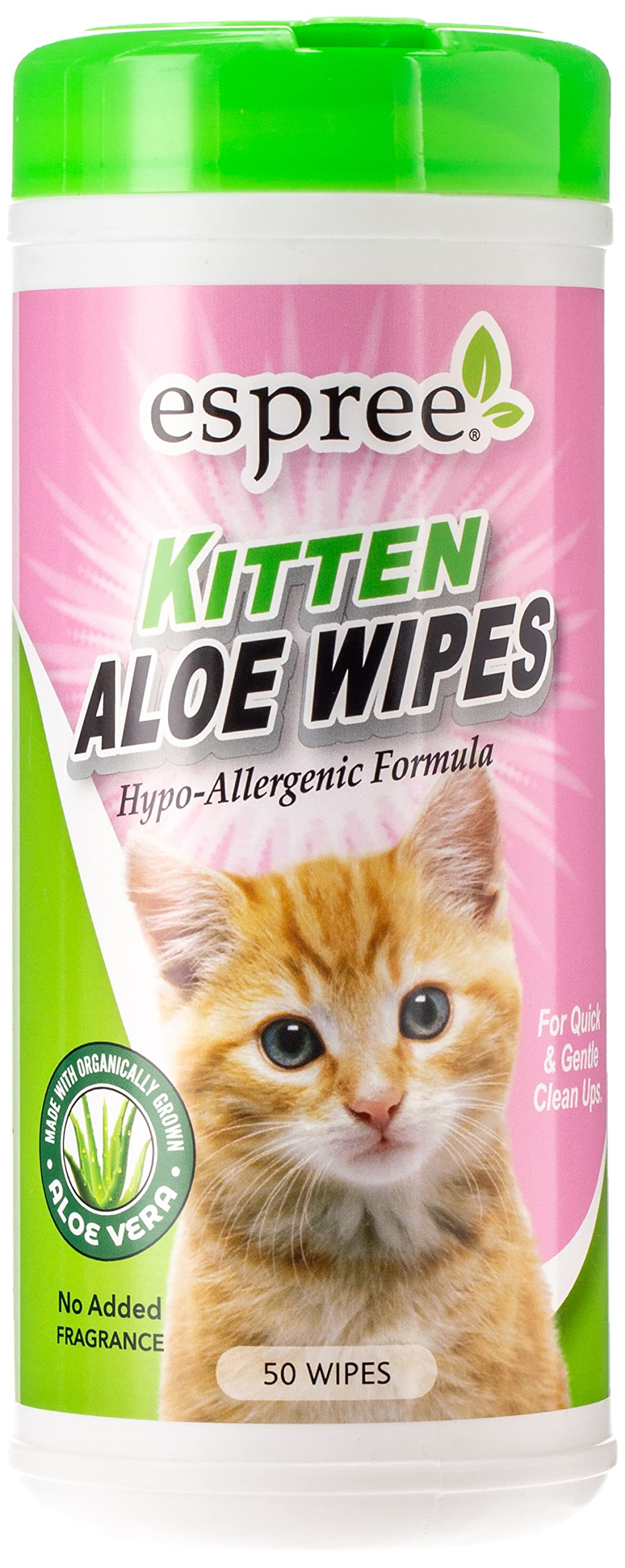 Espree Natural Aloe Vera Wipes for Kittens 50 Wipes Cleaning Wipes - PawsPlanet Australia