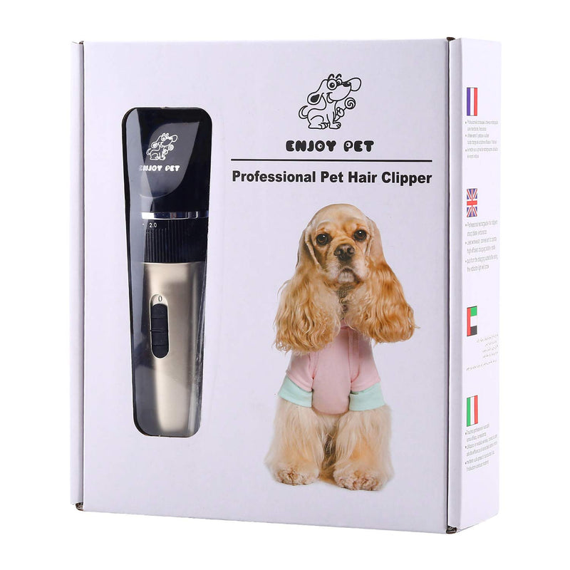 ENJOY PET Dog Clippers, Low Noise Pet Electric Clippers & Blades Rechargeable Dog Trimmer, Professional Cordless Pet Grooming Tool with Comb Guides Scissors Kits for Dogs Cats & Others - PawsPlanet Australia
