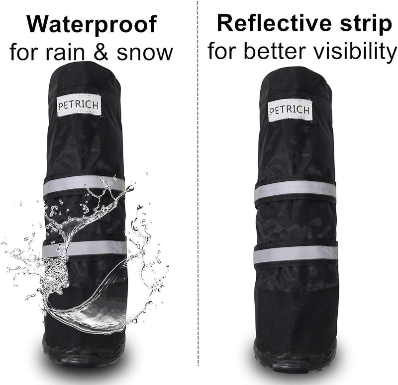 XLYBSST Water Resistant Dog Boots Snow Dog Boots Warm Lining Non-Slip Rubber Sole for Snow Winter,4PC Black XS - PawsPlanet Australia