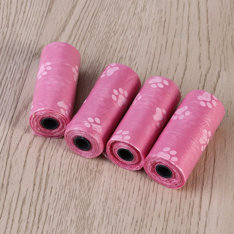 UEETEK 180-Count Pet Waste Bags Dog Poop Bags Unscented Biodegradable Dog Paw Prints Pink 12 Rolls - PawsPlanet Australia