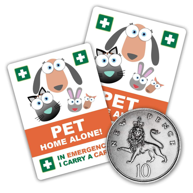 ICECARD PET Home Alone PREMIUM Card Pack - Wallet size card with WRITABLE reverse for Contact Details of Friends, Family or Neighbours who will look after you pets if you are ill or injured - PawsPlanet Australia