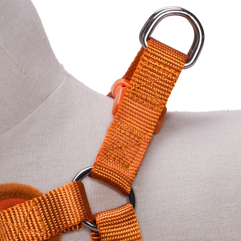 [Australia] - Blueberry Pet Harnesses for Small dogs Classic Solid Padded Dog Harness Vest Orange Fusion 14" Neck * 17-21" Chest 