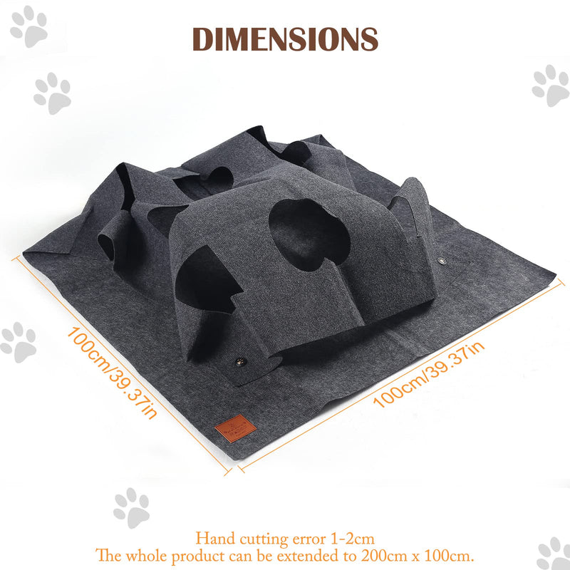 Senkmlemt Activity Play Mat for Cat, Durable Ripple Play Rug for Cats, Collapsible Fun Interactive Training Toys Mat with Hole for Cats (Gray) - PawsPlanet Australia