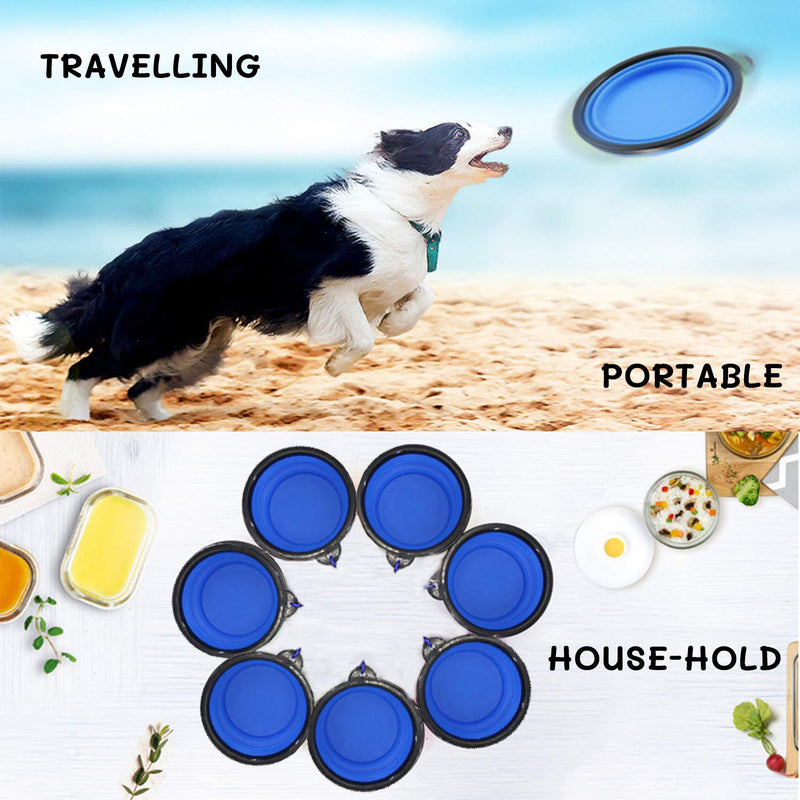 JANEMO Collapsible Dog Water Bowls，Collapsible Dog Bowls for Travel,Portable Pet Feeding Watering Dish for Walking Traveling Portable Dog Bowls,Blue - PawsPlanet Australia