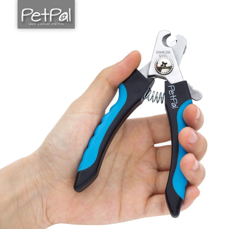 PetPäl professional claw scissors for dogs and cats in pet salon quality - claw trimmer, claw care for at home - claw care is easy and safe at home thanks to the spacer - Safety Guard S - PawsPlanet Australia