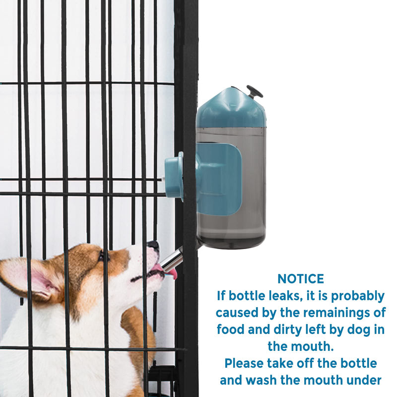 Vannon Dog Water Bottle for Crate No Drip, Top Fill Dog Water Dispenser for Dogs and Cats, Leekproof, BPA Free, 18/25 oz 18oz Blue - PawsPlanet Australia