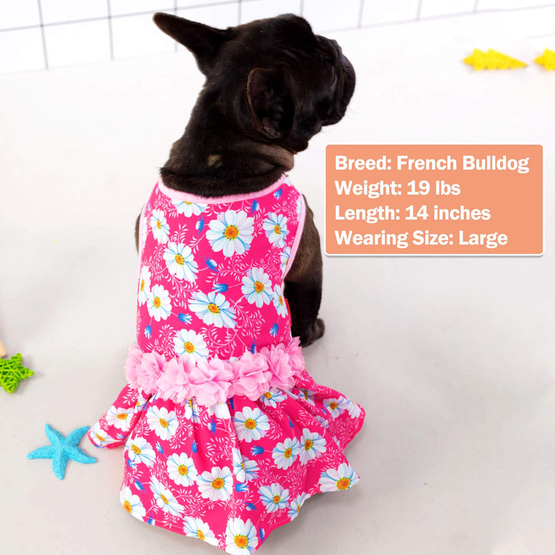 KYEESE Dogs Dresses Daisy Eelgant Princess Doggie Dress for Small Dogs with Flowers Decor Spring Summer X-Small (Pack of 1) - PawsPlanet Australia