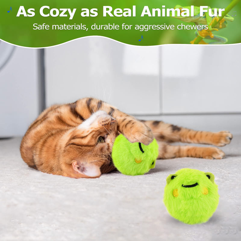 Cat Toy with Catnip, Interactive Cat Ball Electric with Sound, Cat Toy for Cat Exercise Green - PawsPlanet Australia