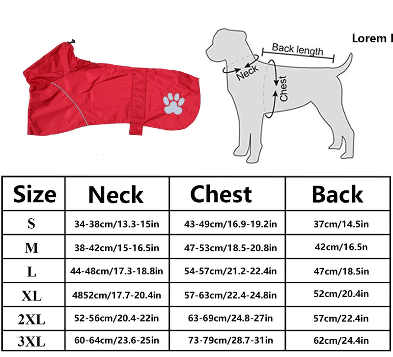 Geyecete Dog Raincoat Jacket Adjustable Lightweight Raincoat cloth Best Gift for dogs with Safe Reflective-Red-S S Red - PawsPlanet Australia