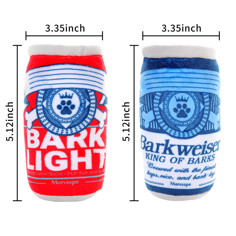 Morvsspe Bark Weiser & Bark Light Stimulating Squeaky Interactive Dog Toys, Durable Plush Parody Cola for Puppy Teething Chew Toys (2 Packs) - PawsPlanet Australia