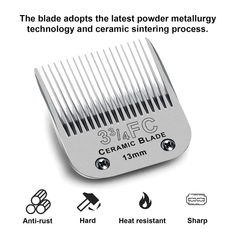 BESTBOMG Pet Cutting Blades Shaving Head Compatible with Oster Animal Clipper, Removable Stainless Steel Ceramic Blade Compatible with Wahl Clipper Compatible with Andis Dog Clipper (3FC) - PawsPlanet Australia