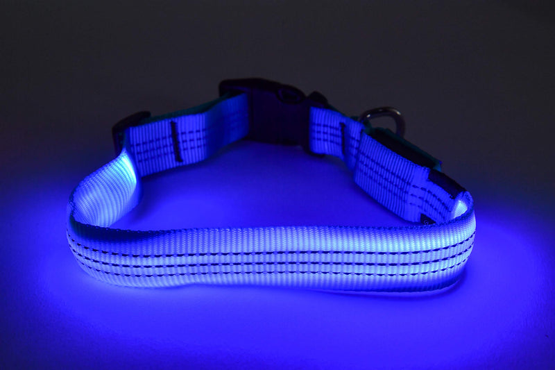 HOTDOG Dog Safety LED Collar Ultra-bright Rechargeable Accessories For Dog Walking At Night … (Medium Blue) Medium - PawsPlanet Australia