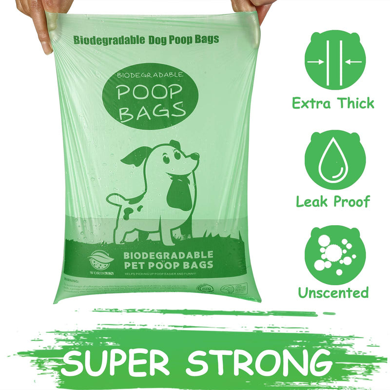 WORDKEN 30% Thicker Biodegradable Dog Poop Bags 360 Bags Dog Waste Bags Made from Corn Starch - PawsPlanet Australia