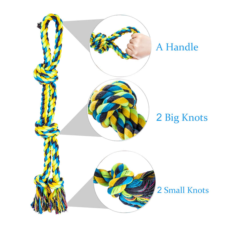 Ulmpp Dog Rope Toy for Aggressive Chewers, Interactive Chew Toys for Medium to Large Breed Dogs, Almost Indestructible Chew Tug of War Toy 1 Pack - PawsPlanet Australia