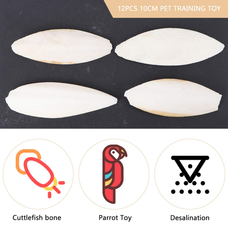 Balacoo 12Pcs 10cm Bird Desalting Cuttlebone Toy Cuttlefish Sepia Bone Training Chew Molar Toy for Parrot - PawsPlanet Australia