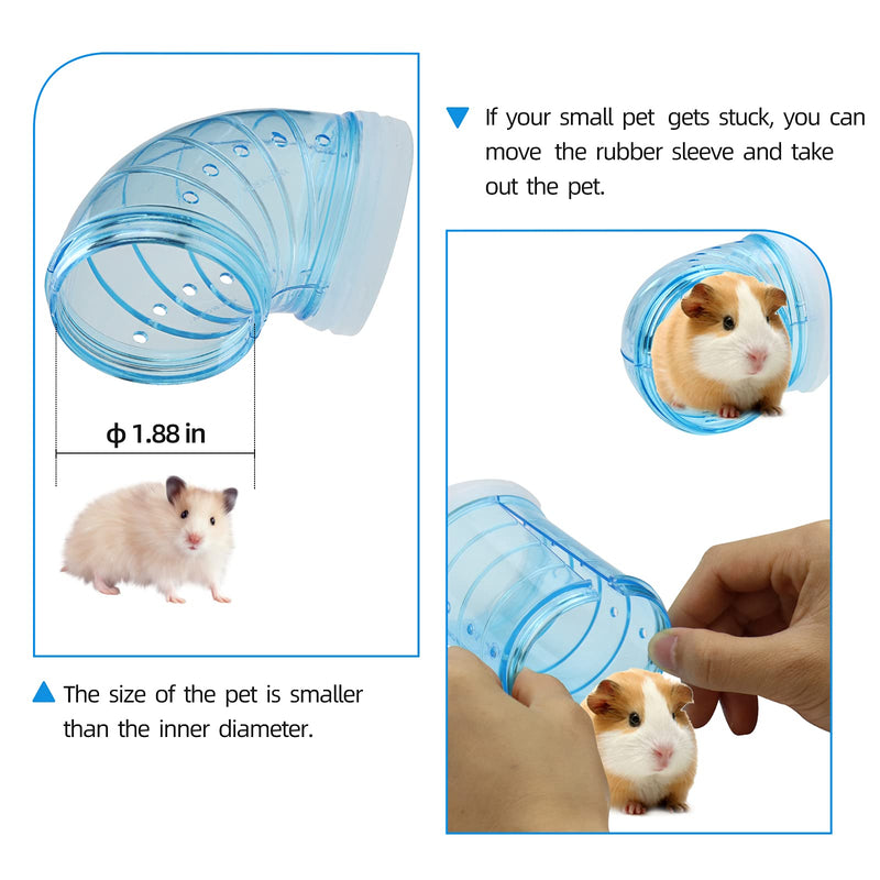 Mygeromon Hamster Tubes Tunnels Kit Transparent Pipe Connection Tunnel for Cage - PawsPlanet Australia