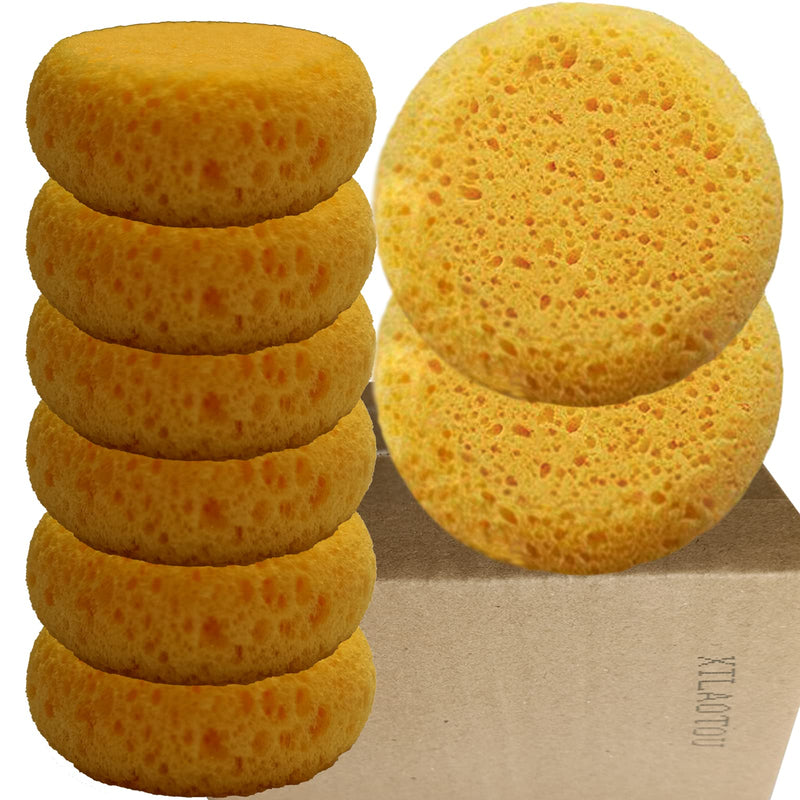 XILAOTOU Tack Sponges, High Elasticity Saddle soap for Leather, high Water Absorption Saddle soap Diameter 2.83, height1.18IN, Suitable for Crafts, Ceramics, Household Use & More 12 PCS Coarse hole 12 Pcs Yellow - PawsPlanet Australia