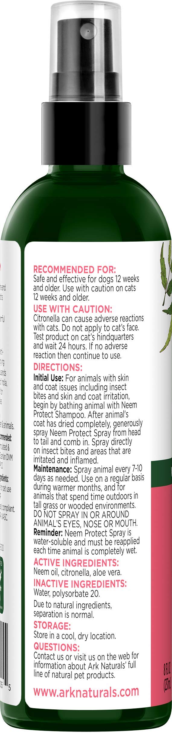 ARK Naturals PRODUCTS for PETS 326013 Neem Protect Spray, 8-Ounce - PawsPlanet Australia