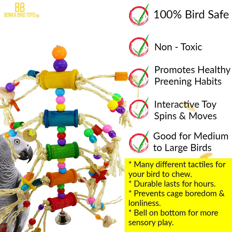 [Australia] - Bonka Bird Toys 1846 Pluck My Bobbins Bird Toy Parrot cage Toys Cages African Grey Amazon Conure 