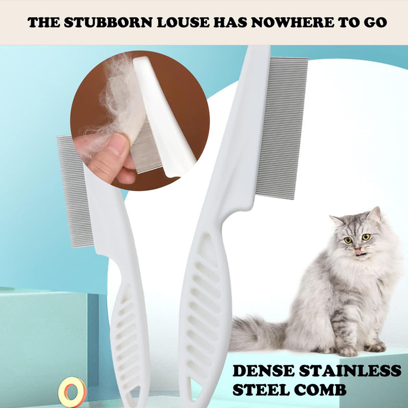 Pack of 2 flea comb dogs, pet care comb, lice comb, dust comb with rounded metal tines for gentle care, lice comb, dust comb for cats, dogs, effective against fleas and lice - PawsPlanet Australia