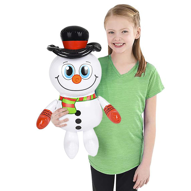 Christmas Holiday Party Christmas Decorations Favors Supplies Patio Decor 24" Large North Pole Snowman Inflatable with Mittens Top Hat and Scarf (4) 4 - PawsPlanet Australia