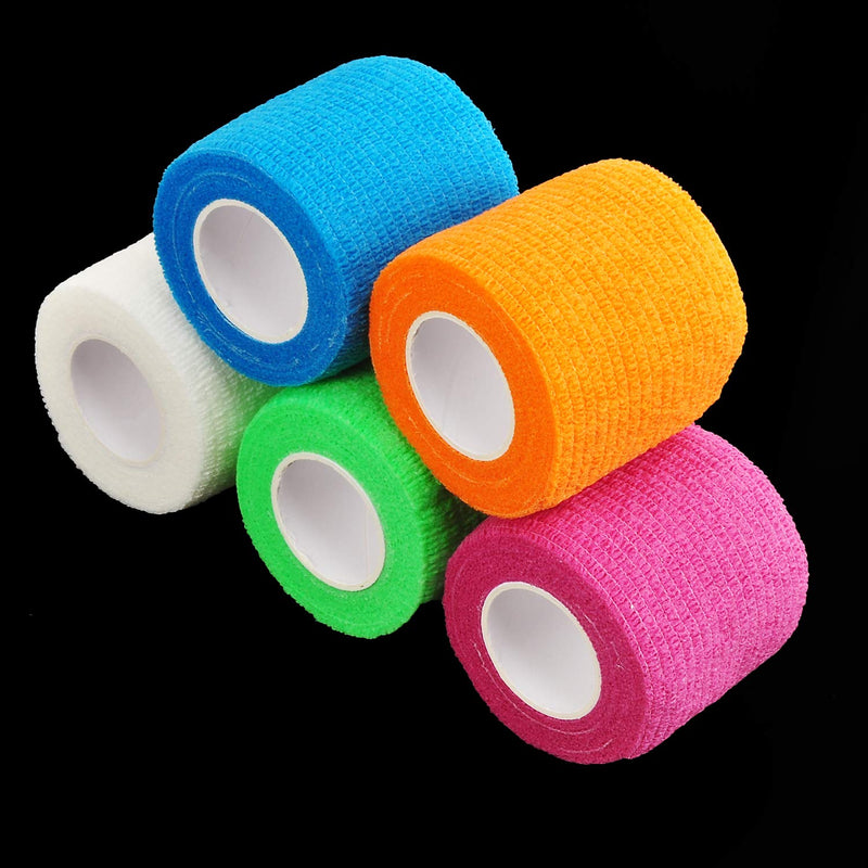 Berolle 12 Rolls 60 Yards Pet Vet Wrap Cohesive Bandages Self Adhesive Bandage Non-woven Elastic Sports Bandages for Wrist and Ankle Sprains Swelling - PawsPlanet Australia