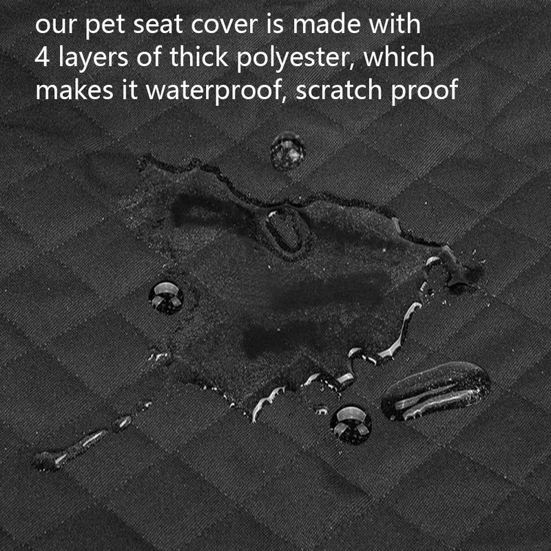 [Australia] - Flow.month Pet Bucket Seat Cover, Seat Cover Waterproof Pet Front Seat Cover Dog Seat Protector-Universal Design for All Cars, SUVs & Trucks with Safety Belt, Dog Pow(Black) … 