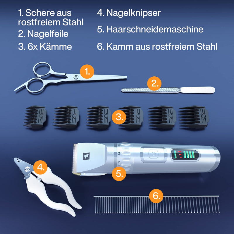 PetLab Dog Hair Clipper Long Hair Thick Professional Pet Hair Trimmer Cat Long Hair Knot Grooming Electric Quiet Combs - PawsPlanet Australia
