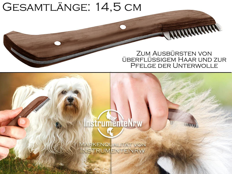 Trimming knife for dogs and cats with long teeth for right-handers Fur knife Small version Dog fur Undercoat Comb Stainless steel knife for animals Brand quality for long hair and short hair - PawsPlanet Australia