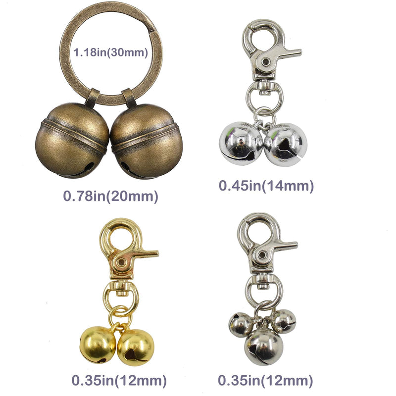 XPangle Extra Loud Dog Collar Bell, 4 Sets Cat Bells Training Pet Pendant Accessories, Save Birds and Wildlife Jingle Bell - PawsPlanet Australia