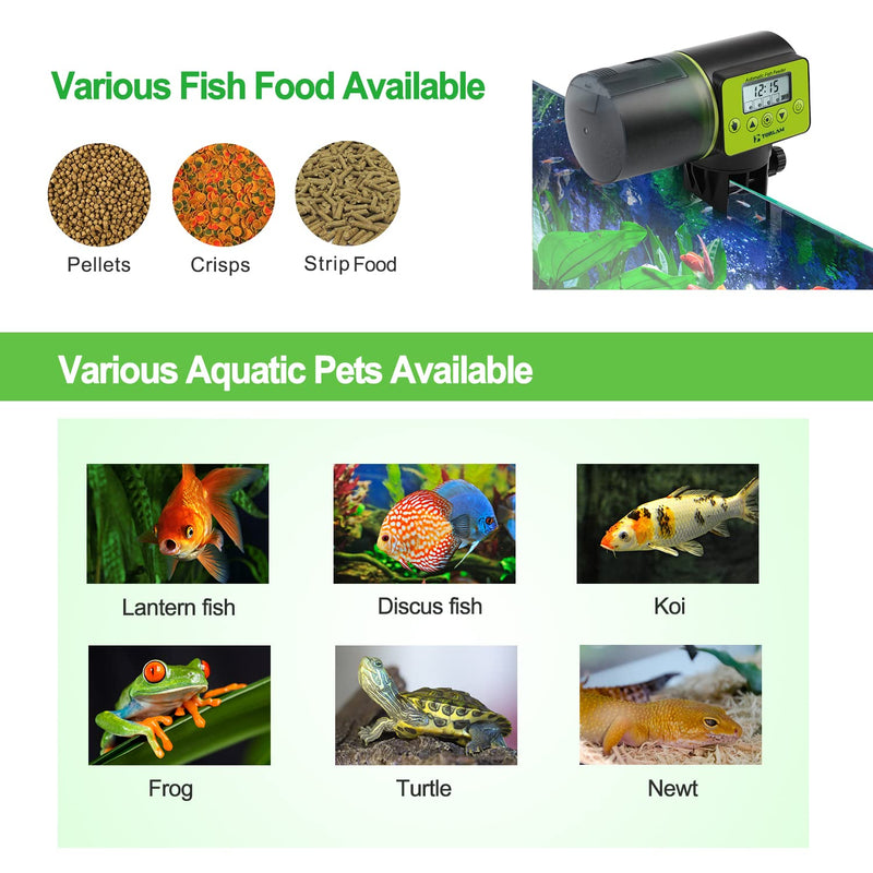 Auto Fish Feeder, Moisture-Proof Automatic Fish Feeder, Aquarium Tank Timer Feeder Vacation &Weekend 2 Fish Food Dispenser - PawsPlanet Australia