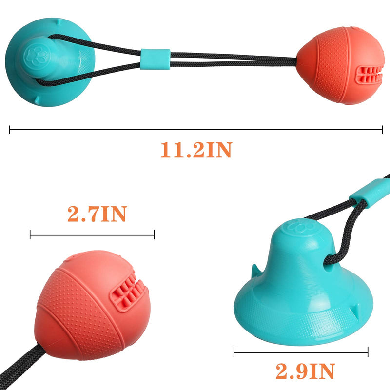 [Australia] - Dog Chew Toys for Aggressive Chewers, Suction Cup Dog Chewing Toy, Dog Rope Ball Toys with Suction Cup for Small Large Dogs, Puppy Dog Teeth Cleaning Interactive Pet Tug Toy for Boredom red 