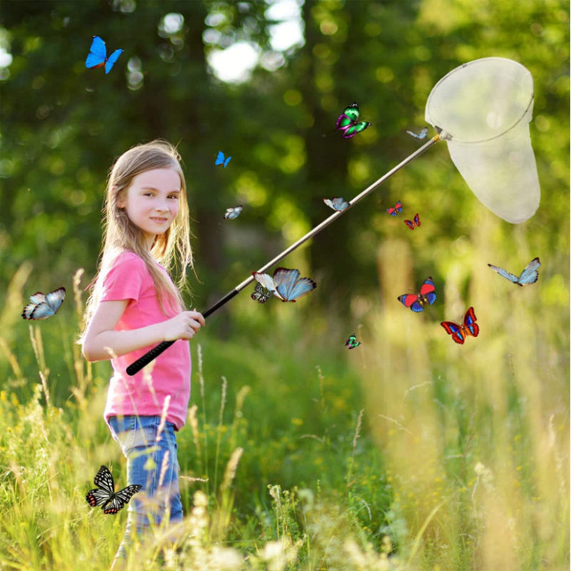 EAR PADZ Insect and Butterfly Net with 10" Ring, Handle Extends to 48 Inches Extendable Aluminum Alloy Rod Telescopic Handle Landing Net Extendable Net for Adults and Kids - PawsPlanet Australia